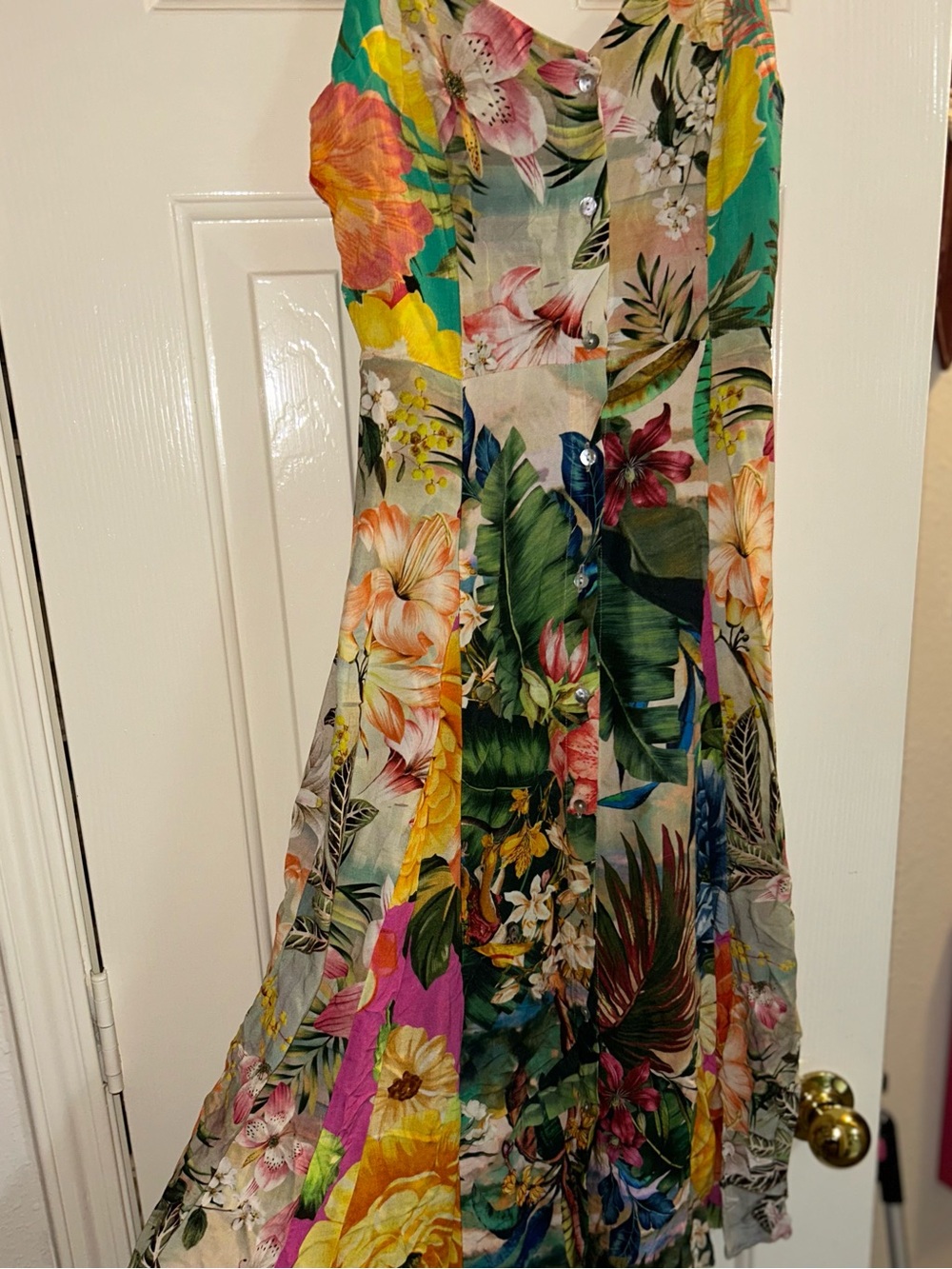 Preloved Farm Rio floral spaghetti strap sundress